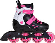 Powerslide One Khaan  Inlineskates - Maat 31-34 - Meisjes - zwart/roze/wit