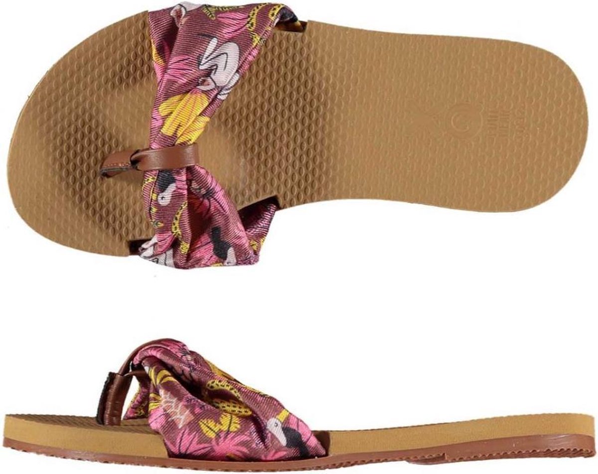 Xq Footwear Teenslippers Tropical Meisjes Polyester Roze/geel Mt 33-34