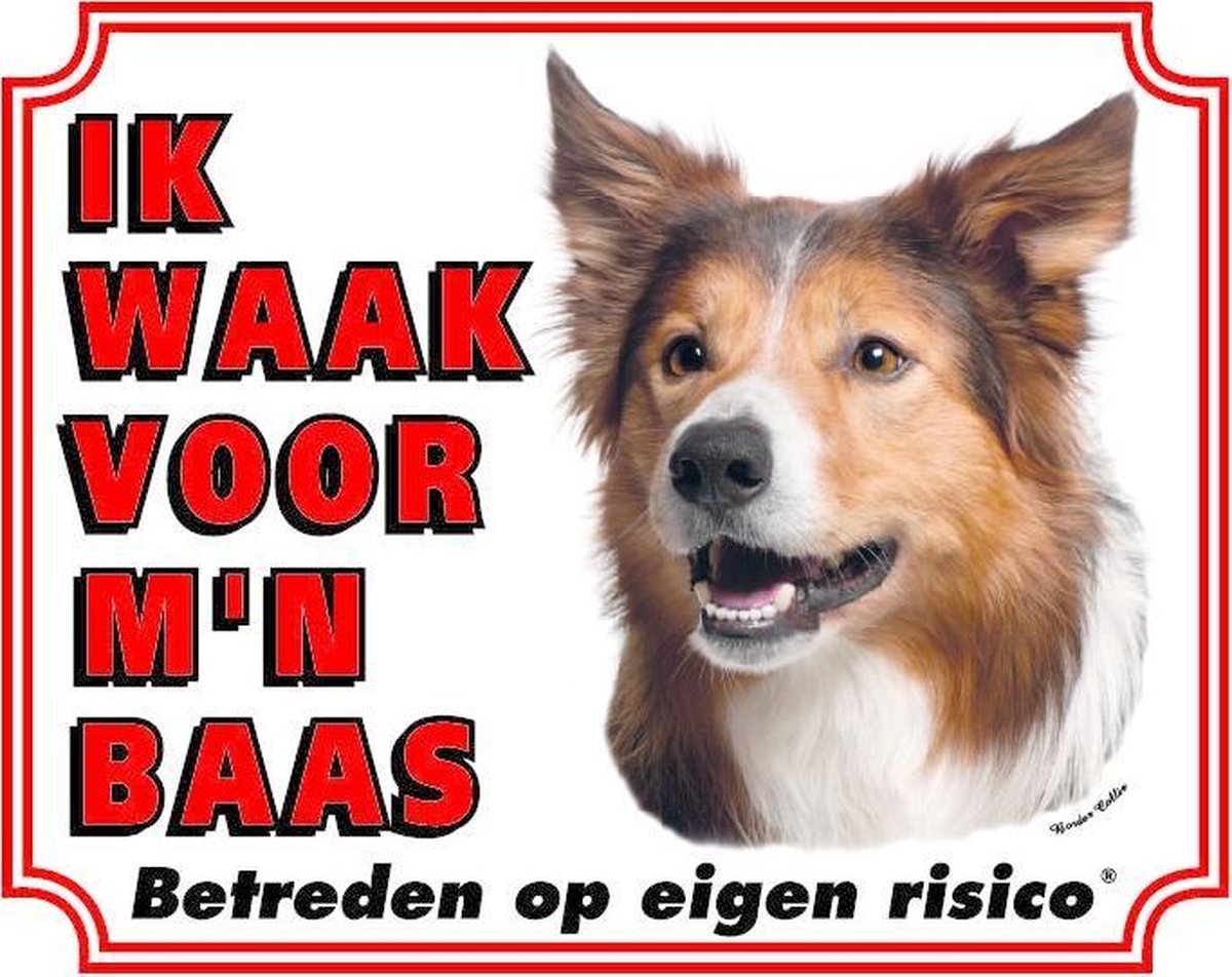 Border Collie Waakbord - Ik waak voor mijn Baas