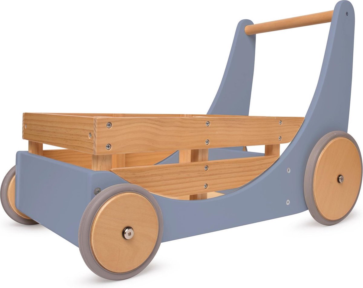 Kinderfeets - Houten Loopwagen -  Leisteen Blauw