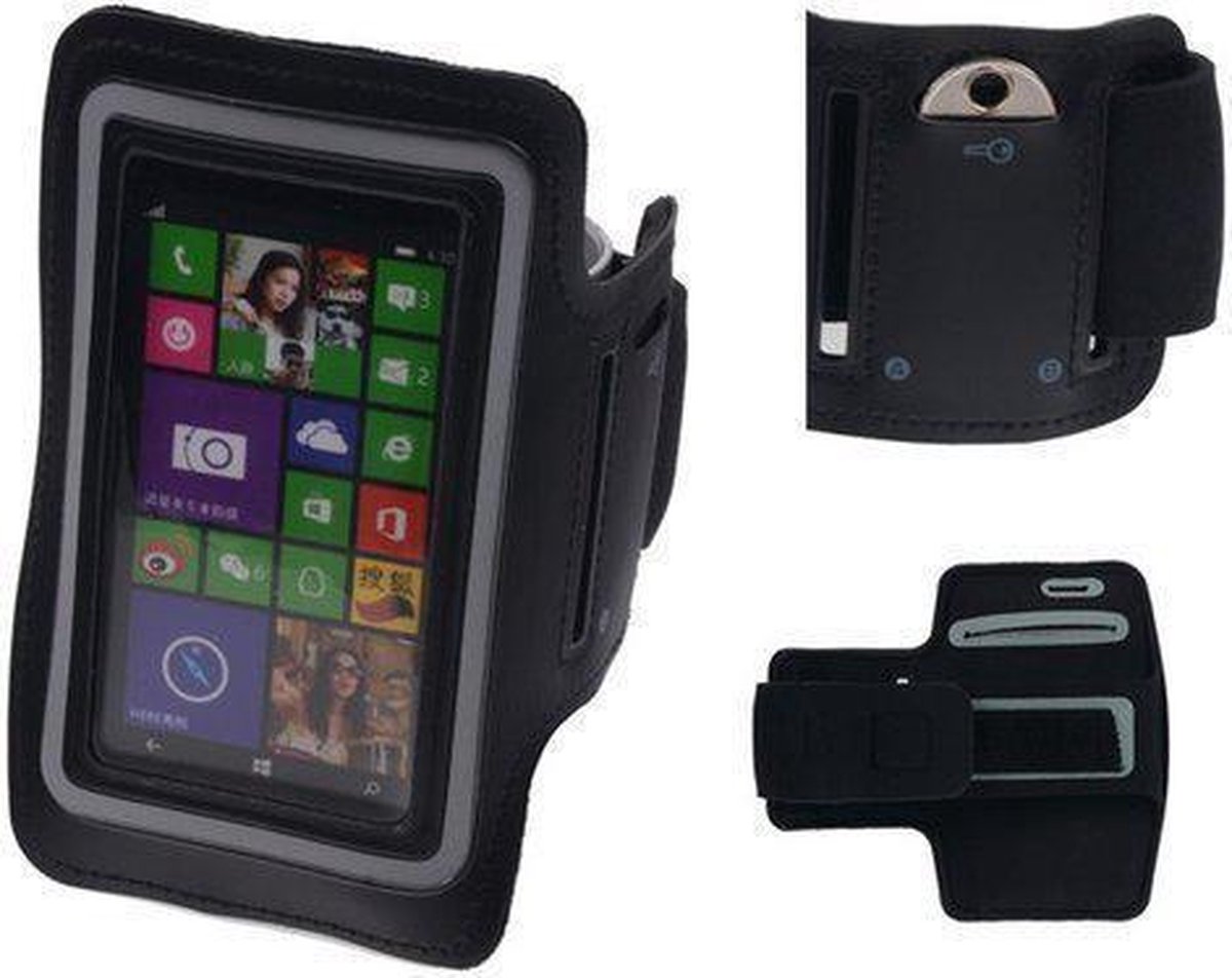 Sony Xperia E4 (Dual) Zwart Sportarmband Neopreen