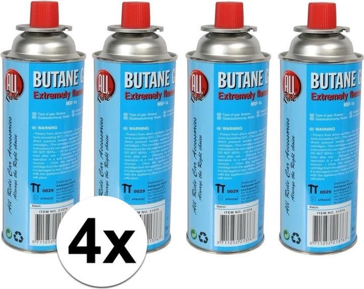 4x Kookstel gasflessen butaan gas - 4 stuks a 227 gram - gasbus navulling