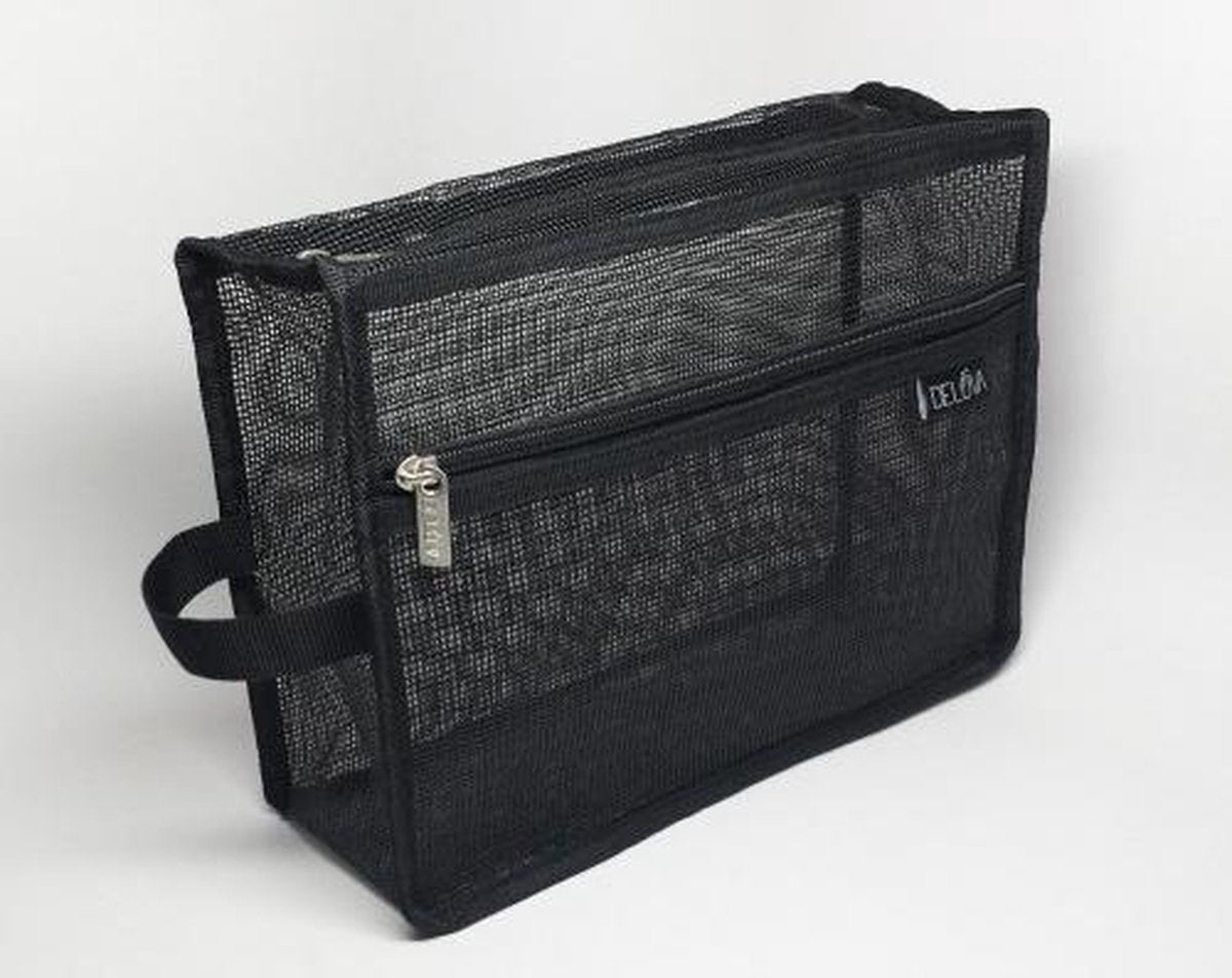 Deluva Make-up Opbergtas voor de Professional Visagist/MUA - zwart mesh - 28x20x10 cm