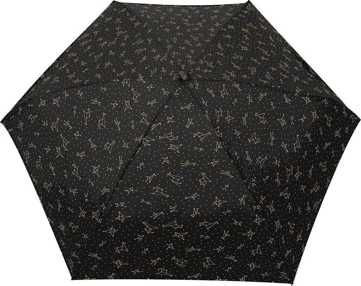Smati Constellation  Opvouwbare Paraplu - Mini - Manueel - ø 93 cm - Constellation   Zwart/Gold