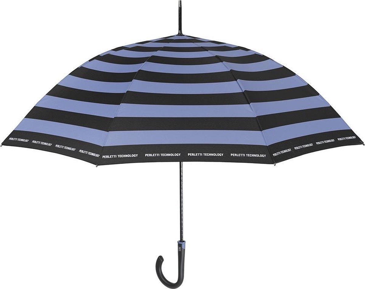 Perletti Paraplu Strepen 112 Cm Automatisch Dames Blauw/zwart