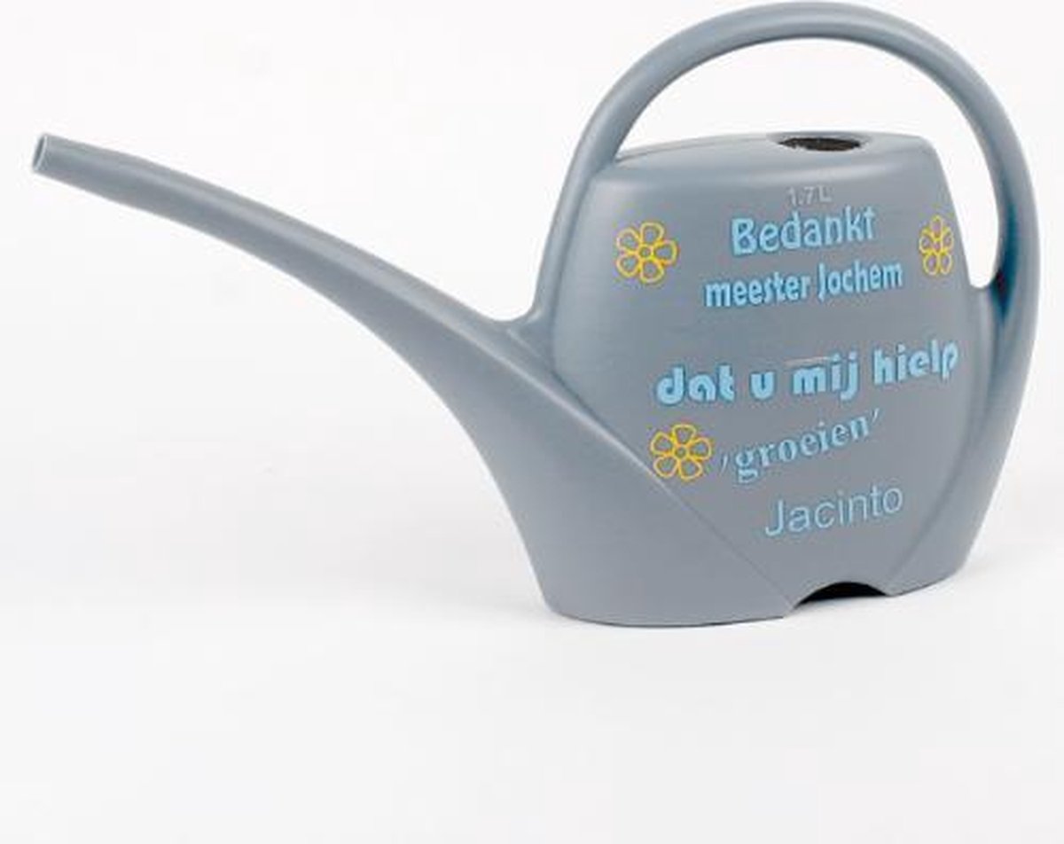 Leuk kado met naam kinder gieter kunststof grijs 1.7 l
