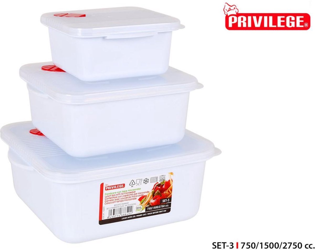 Privilege vershoudbakjes 750 - 1500 - 2750 cc