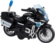2-play Politiemotor Vs Pull-back Jongens 13 Cm Zwart/wit
