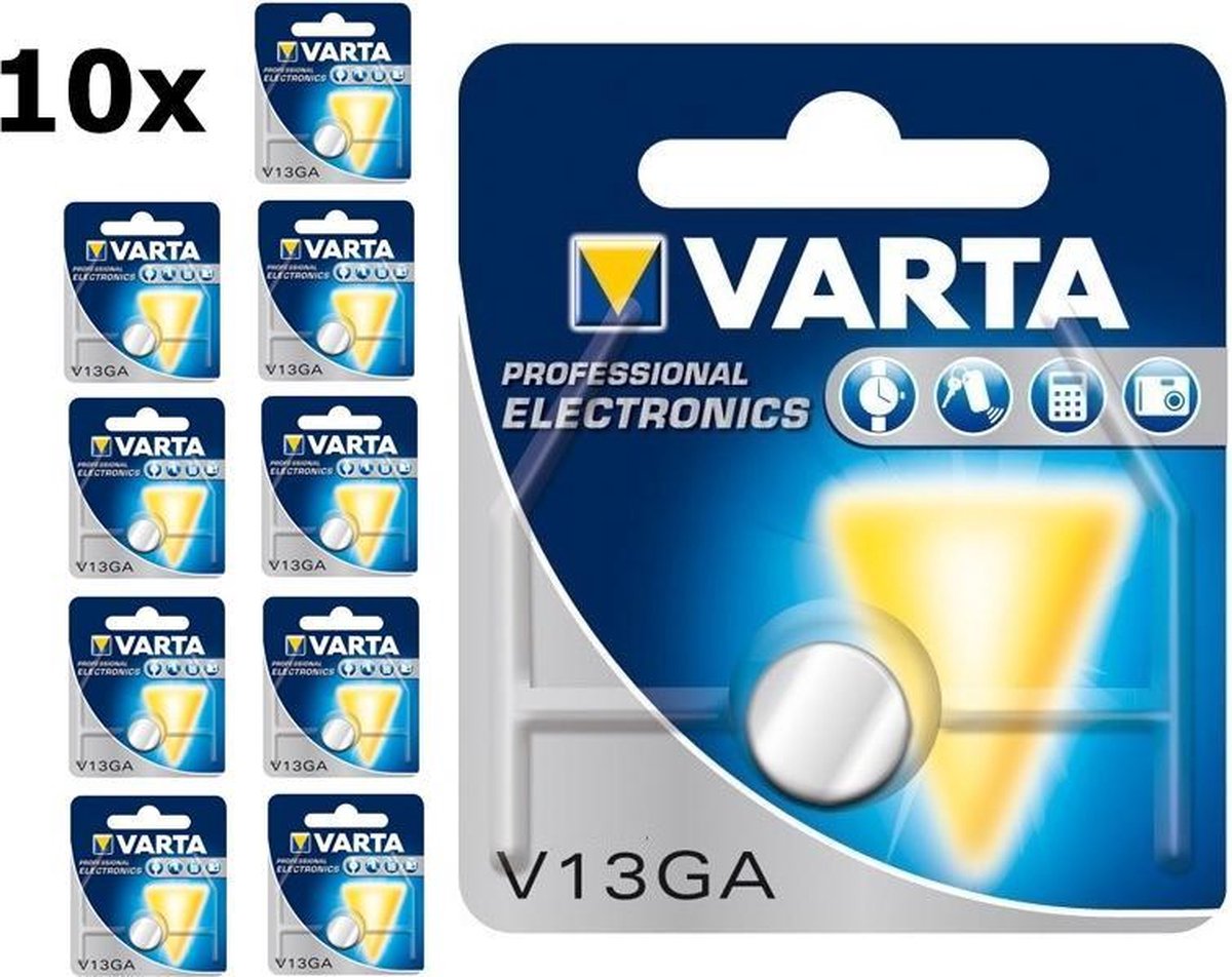 Varta V13GA / LR44 / LR1154 125mAh 1.55V Professional Electronics knoopcel batterij - 10 stuks