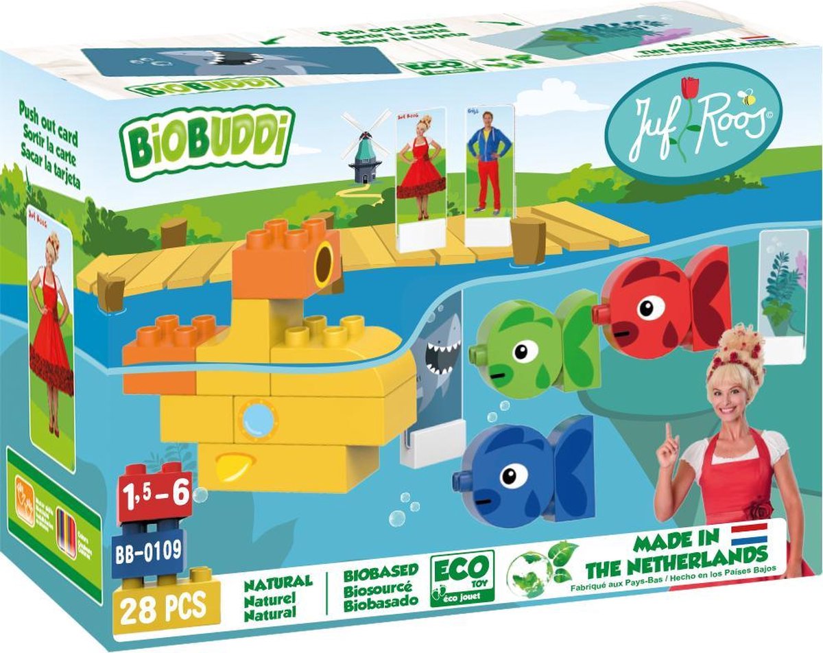 BiOBUDDi Juf Roos Drie kleine visjes - 28 delig