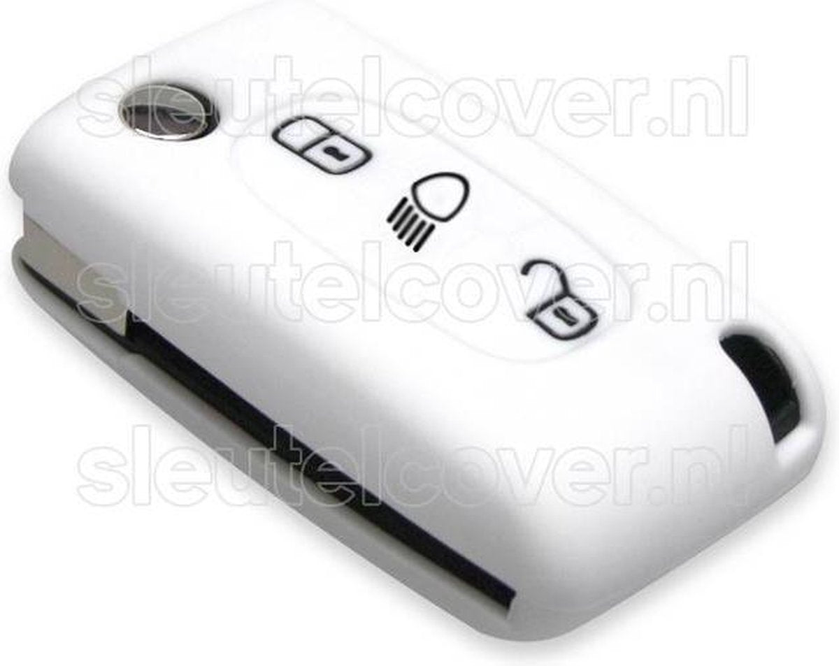 Peugeot SleutelCover - Wit / Silicone sleutelhoesje / beschermhoesje autosleutel