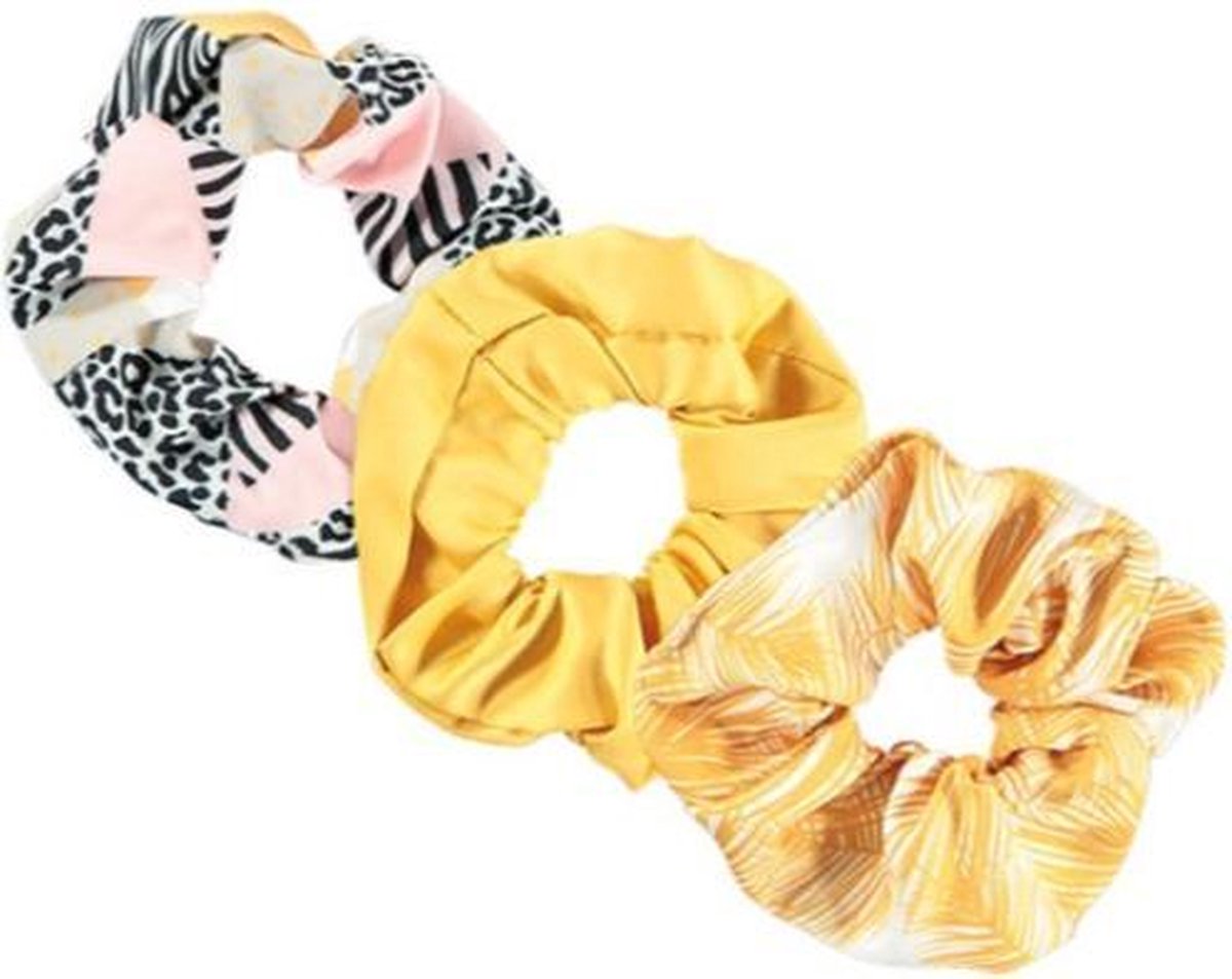 Sarlini Haarelastiek Scrunchies Multi Okergeel | 3 stuks