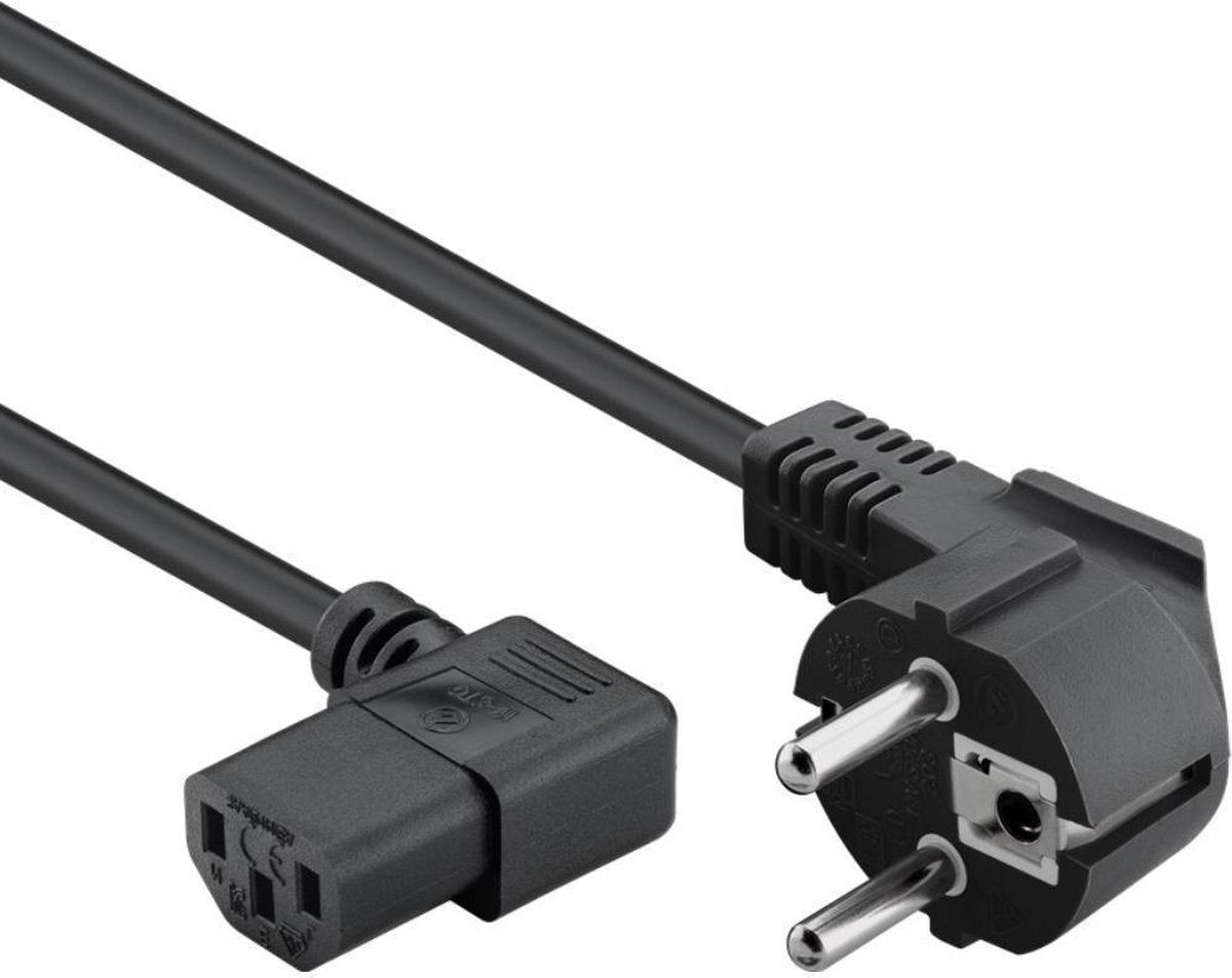 Allteq - C13 apparaatsnoer - Haaks - Zwart - 10 meter