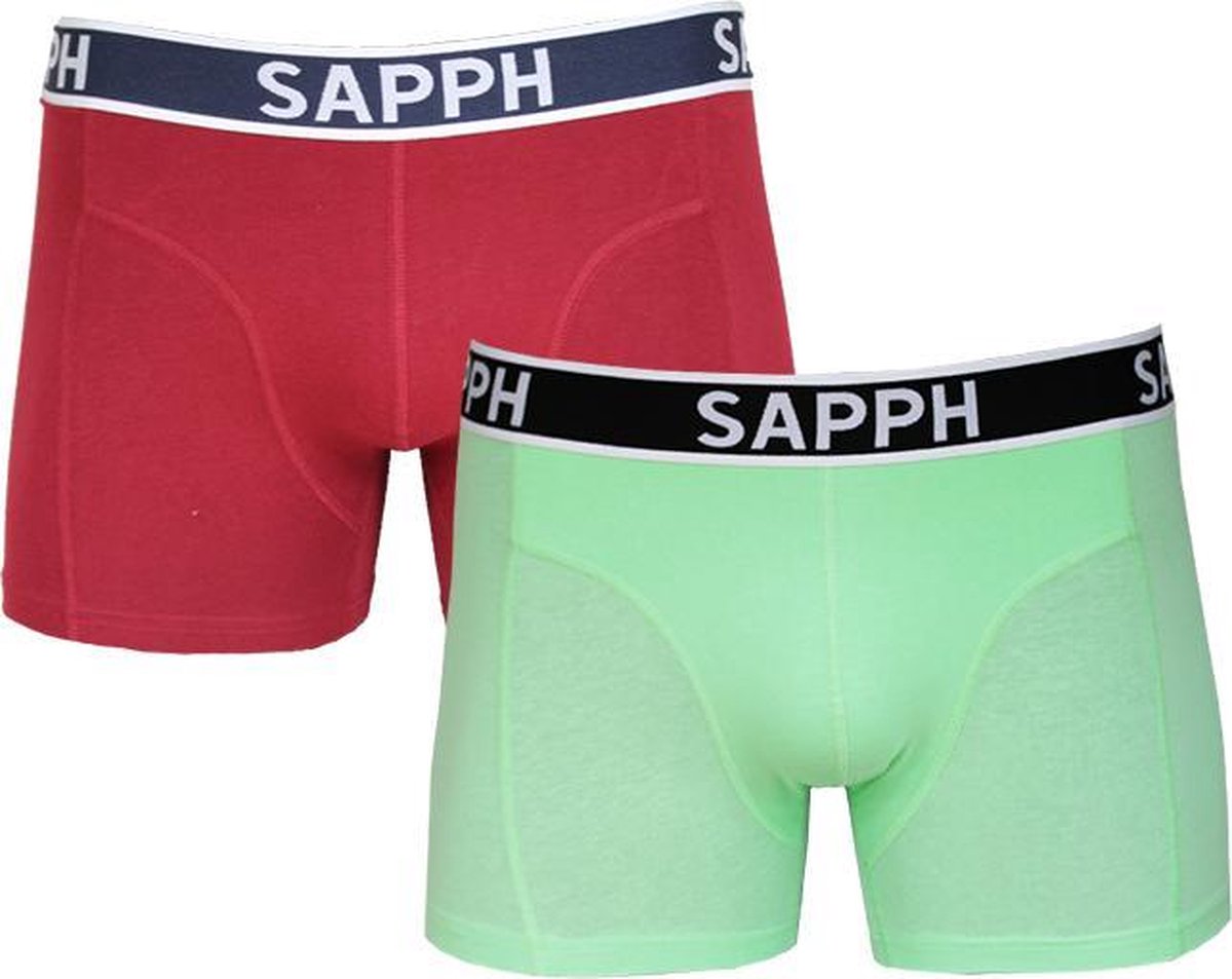 Sapph Boxershort Heren - Collin - Katoen - 2pack - Fuchia/Mint - XXL