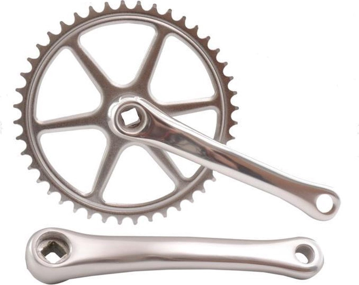 Crankset spieloos 44t aluminium 332 zilver 170mm - ZILVER