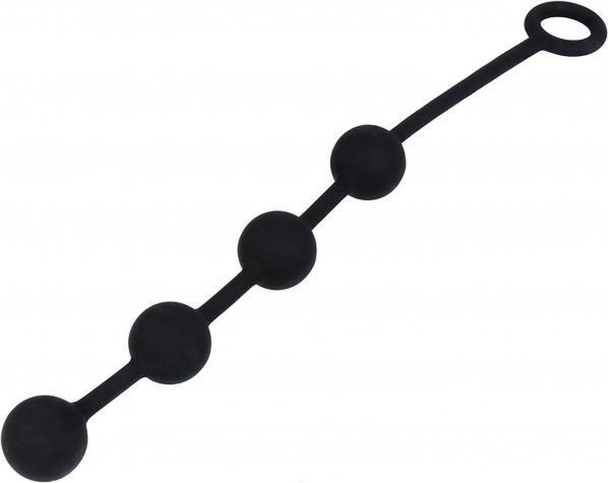 EXCITE Medium Silicone Anal Beads - Black