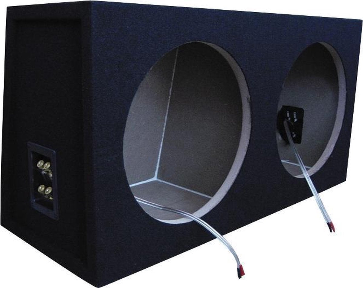 Necom Subwooferkist 2 X 12'' Met 2 Aansluitingen 52 Liter Mdf Zwart