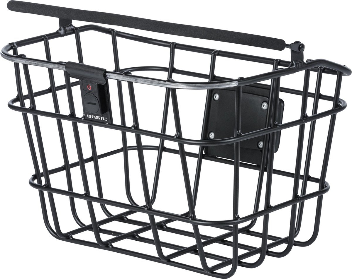 Basil Bremen Alu BE/KF Nordlicht Fietsmand - Voor - Aluminium - Matzwart