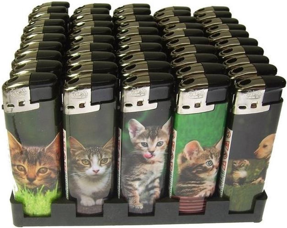 50 X Poes kat print aansteker klik navulbaar afbeeldingen