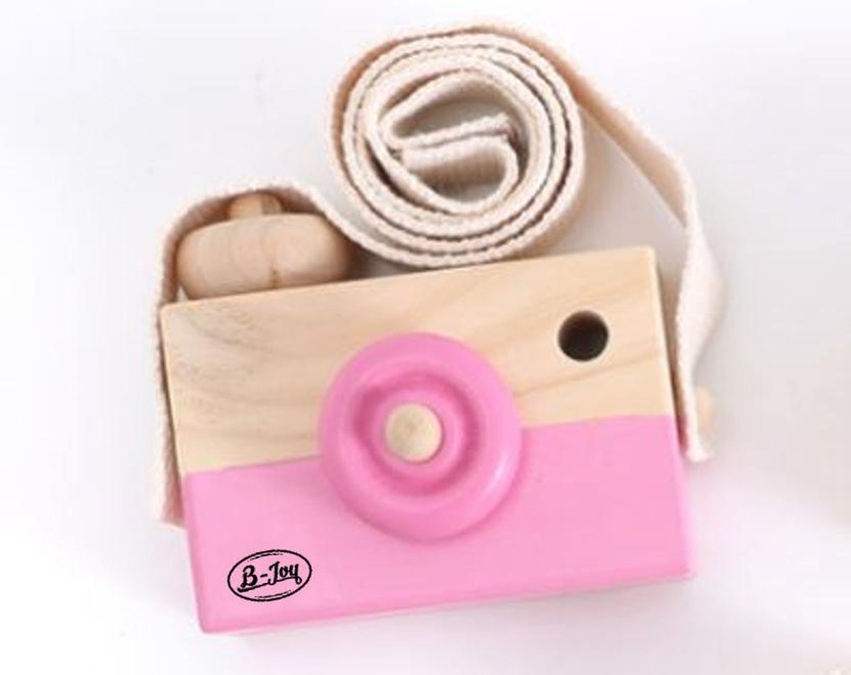 B-Joy Houten speelgoed Camera voor Kinderen Fototoestel Cadeau Meisjes| Kleur Roze