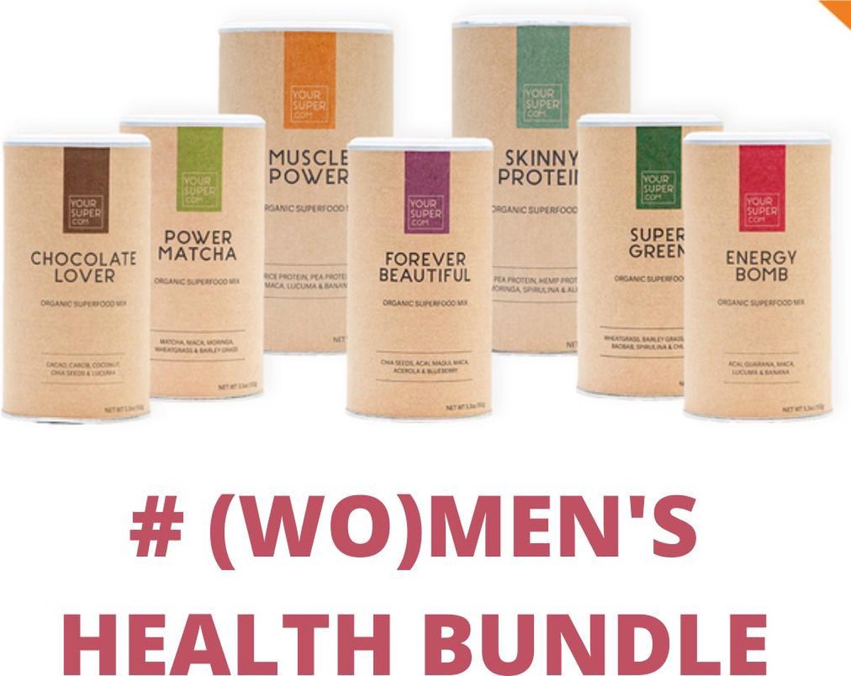 Your Super - (WO)MEN'S HEALTH BUNDLE - 7x Plantaardig eiwitpoeder & Superfoodmix - Gezondheidsbooster
