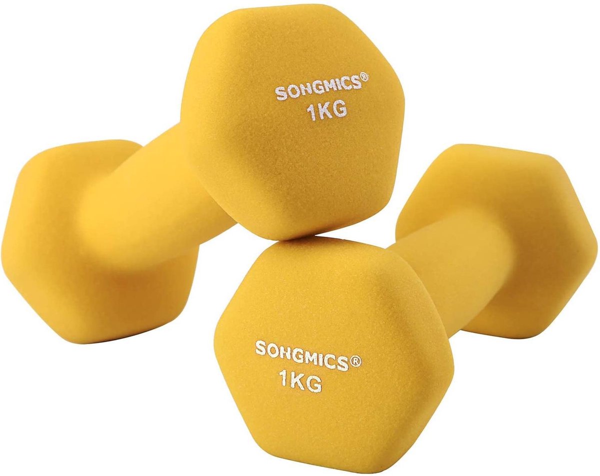 Nancy's Dumbbells Set - 1 kg per Dumbbell - Gele Dumbbells - Gewichten en Halters - 2 Stuks