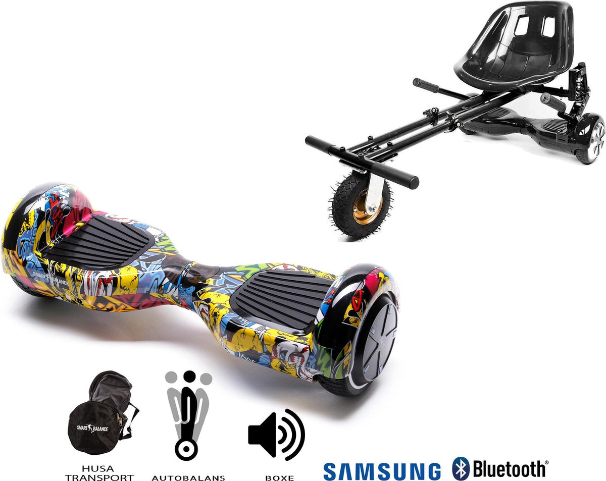 Hoverboard | 6.5 Inch Wielen | Self Balance Hoverboard met Hoverkart | Oxboard | Bluetooth Speakers | Hiphop