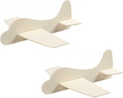 Set van 6x stuks vliegtuigen van hout 21.5 x 25.5 cm bouwpakket - Hobby materialen knutselen