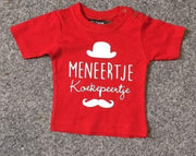 Baby shirt met opdruk '' meneertje.... maat 68 rood