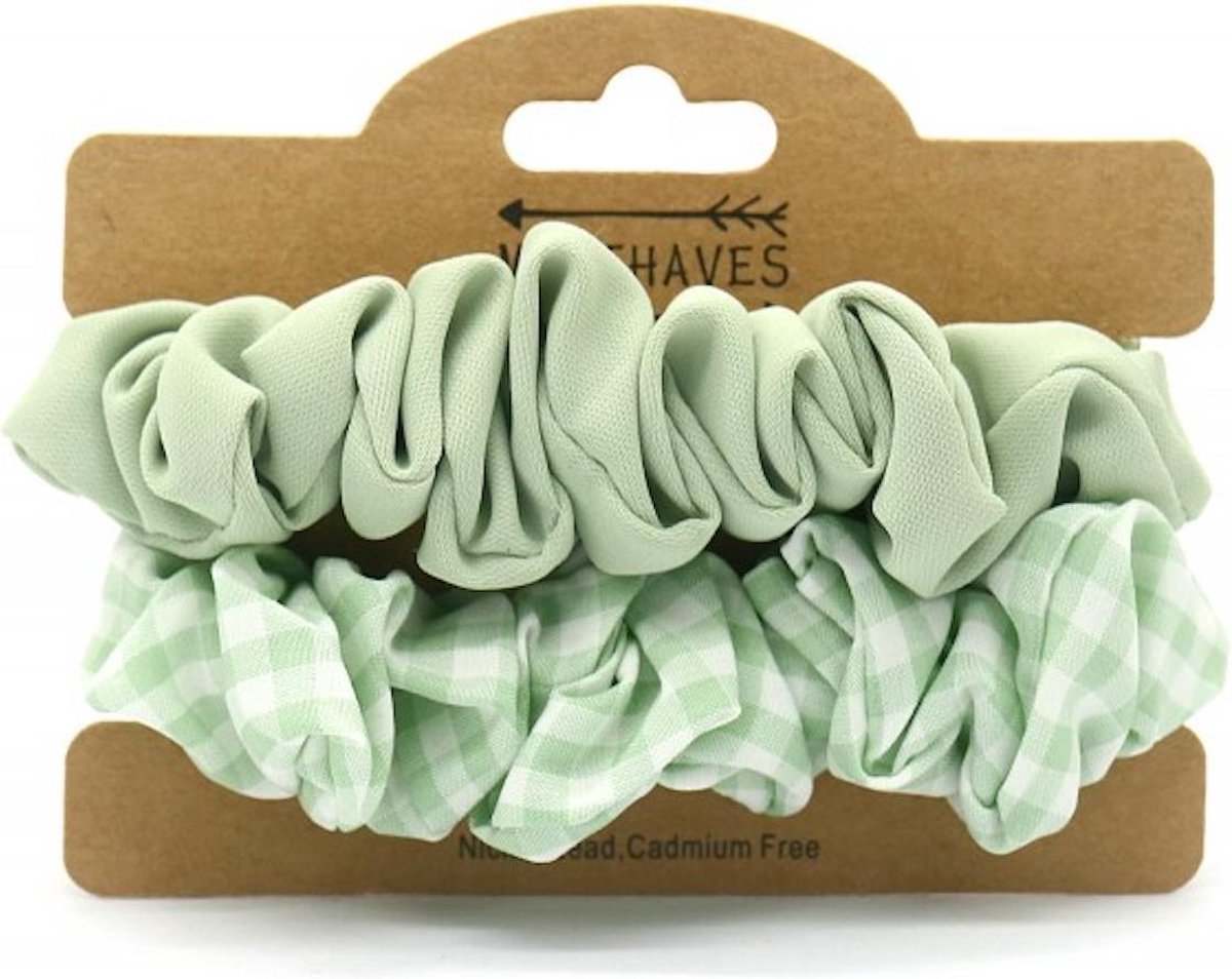 Scrunchies - Set van 2 - Groen - Damesdingetjes