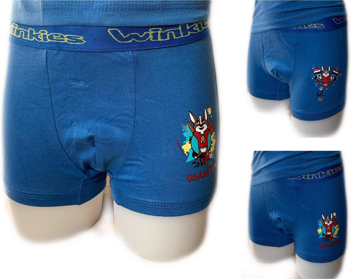 Embrator 2-stuks Jongens Boxershorts met opdruk kobaltblauw 128/134