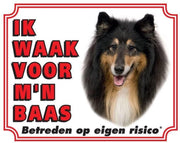 Schotse Herder / Collie Waakbord - Ik waak Zwart