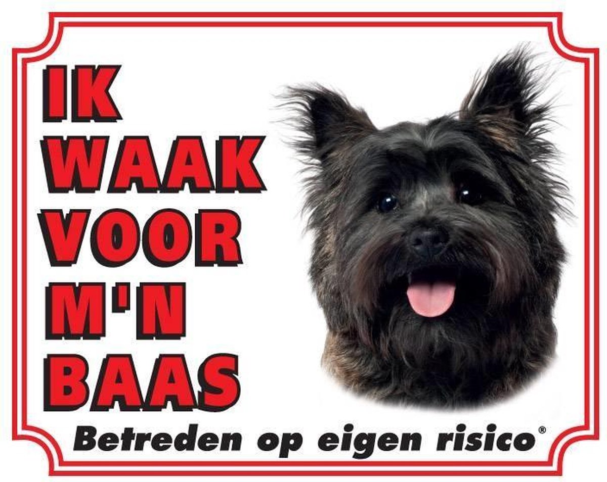 Cairn Terrier Waakbord - Ik waak voor mijn baas Bruin