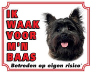 Cairn Terrier Waakbord - Ik waak voor mijn baas Bruin
