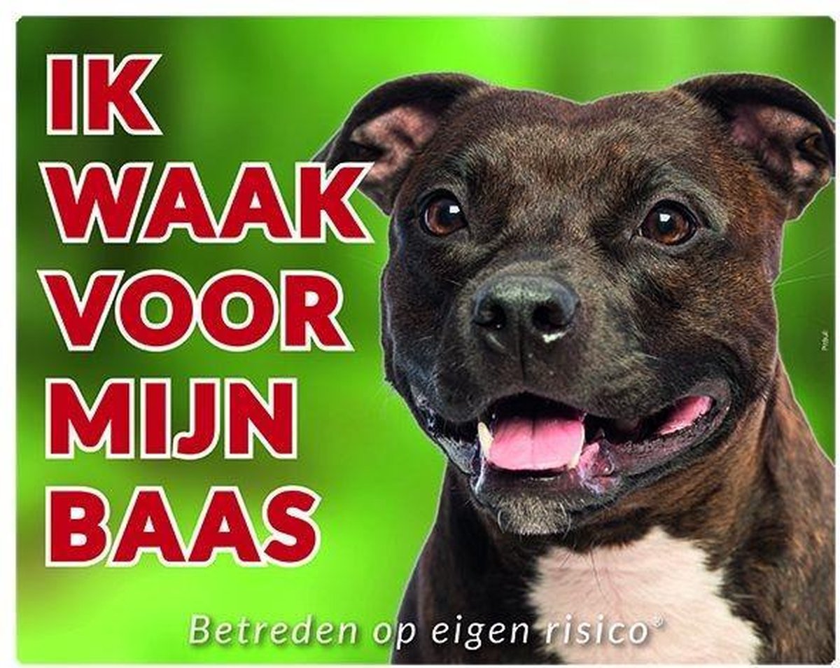 Pitbull Waakbord - Ik waak voor mijn baas