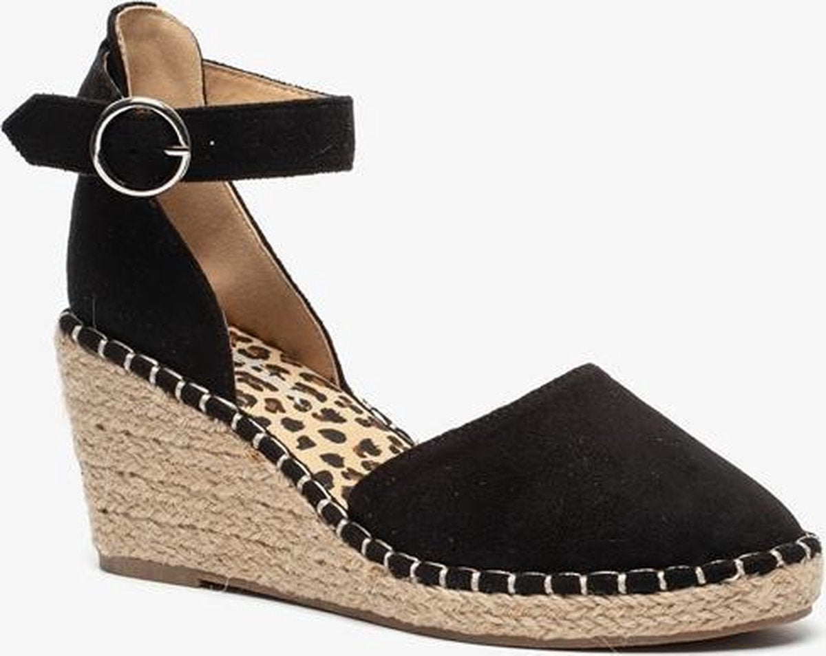 Blue Box dames espadrilles met sleehak - Zwart - Maat 37