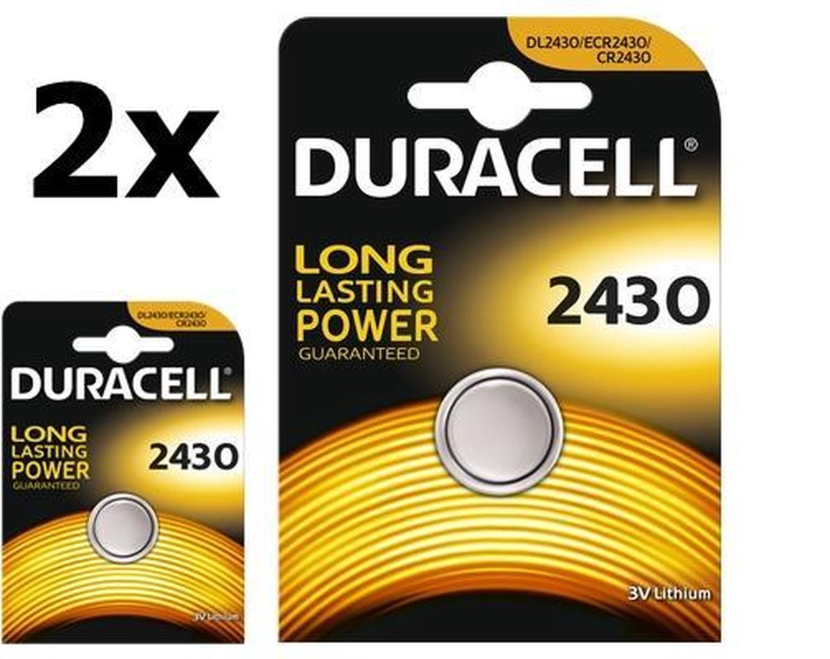 2 Stuks Duracell CR2430 3v lithium knoopcelbatterij