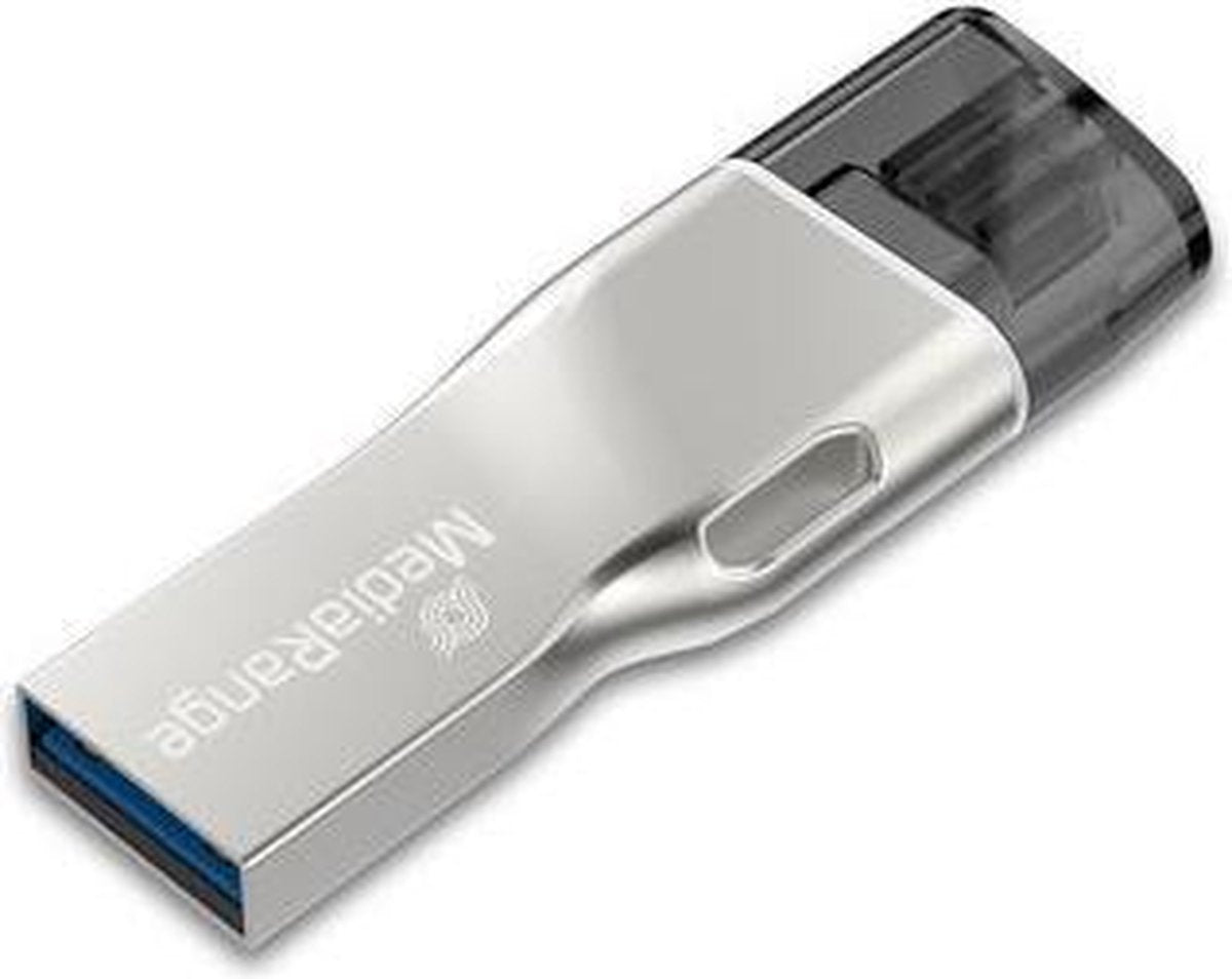MediaRange MR983 USB flash drive 64 GB USB Type-A / Lightning 3.2 Gen 1 (3.1 Gen 1) Zilver