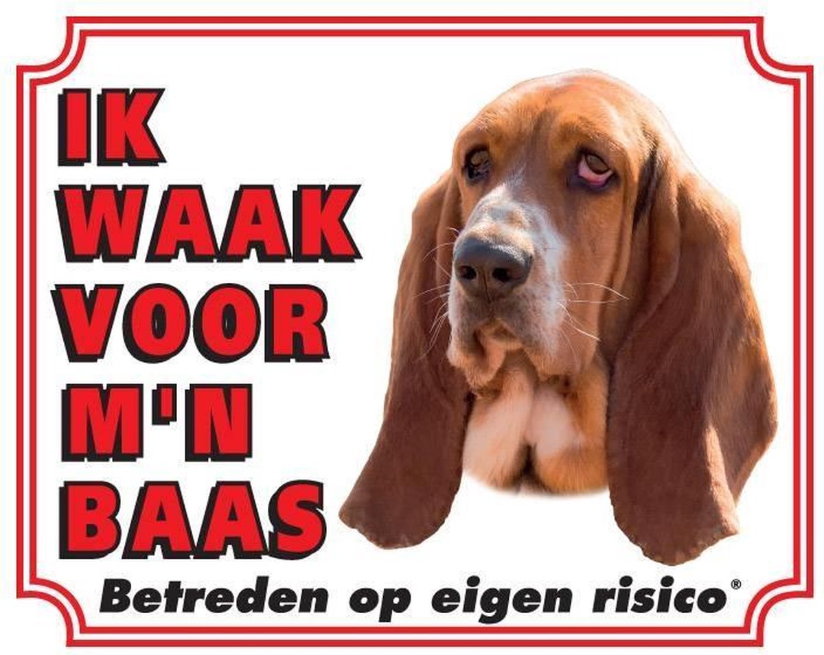 Basset Hound Waakbord - Ik waak voor mijn baas