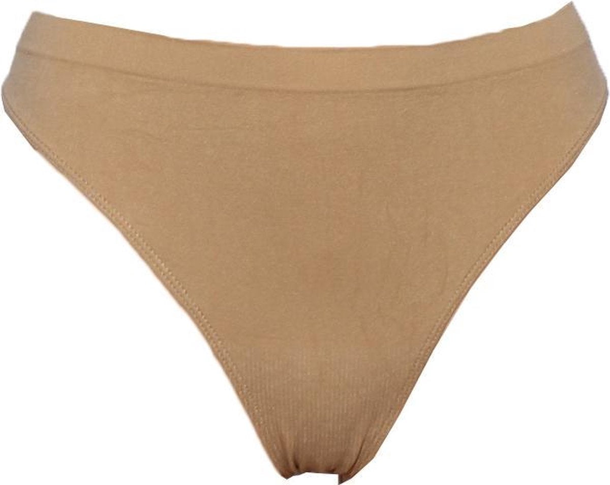 Perini dames string microfiber  - L  - beige