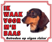 Teckel Waakbord - Ik waak voor mijn baas Korthaar