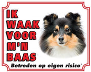 Shetland Sheepdog Waakbord - Ik waak voor Zwart