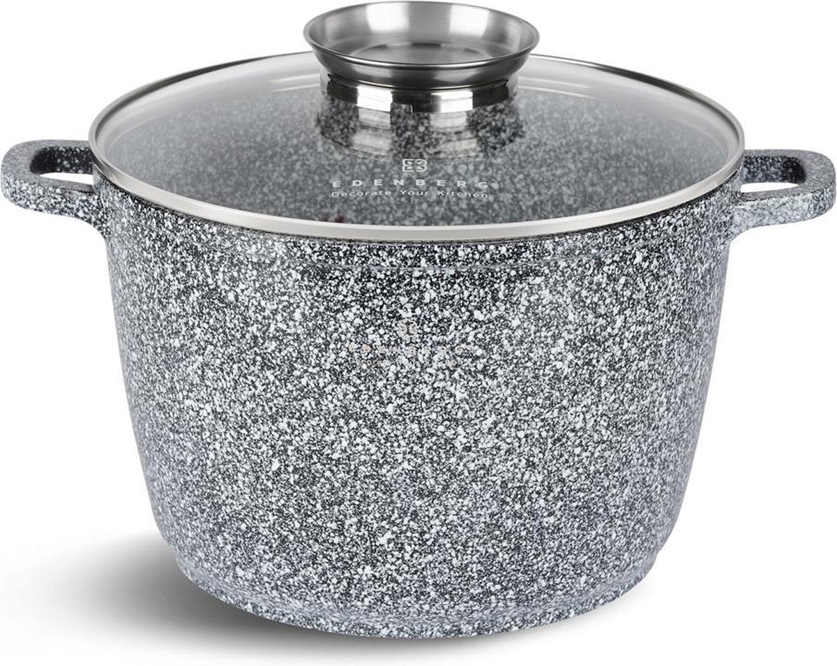 Edënbërg Stonetec Line - Luxe Aluminium Kookpan/Braadpan met Deksel - Ø 24cm