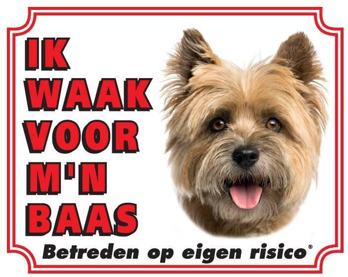 Cairn Terrier Waakbord - Ik waak voor mijn baas Blond