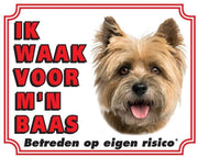 Cairn Terrier Waakbord - Ik waak voor mijn baas Blond