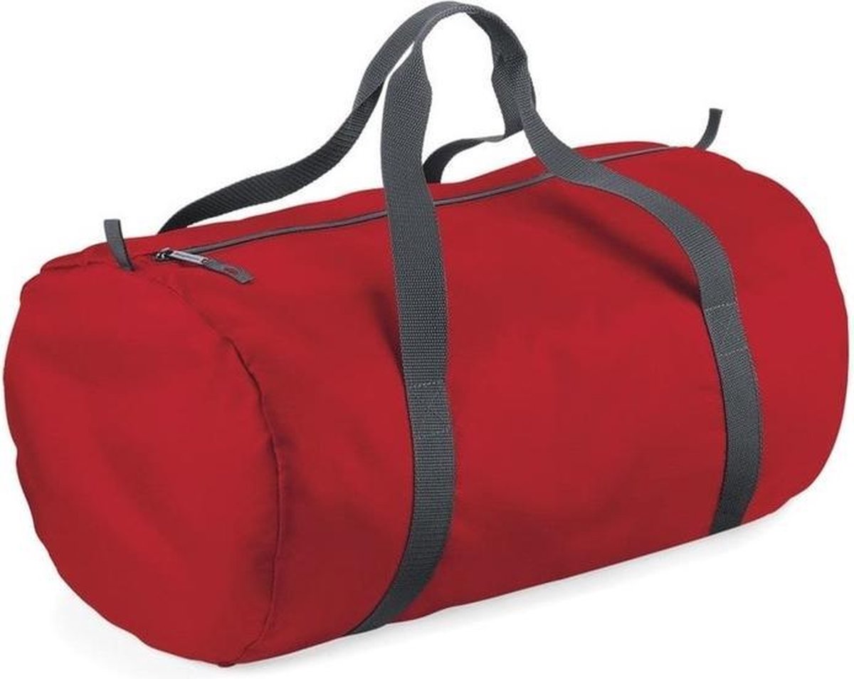 Rode ronde polyester sporttas/weekendtas 32 liter - Sporttassen/gymtassen/weekendtassen voor volwassenen