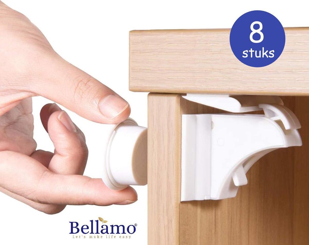 Bellamo®| Kinderslot kastjes - kinderslot magneetslot - kinderbeveiliging voor kasten | 8 magneetsloten + 2 magneetsleutel