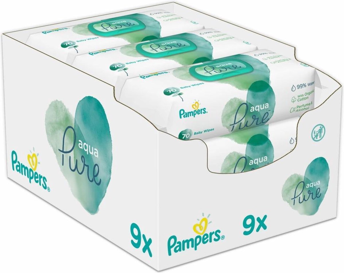 Pampers Aqua Pure Babydoekjes - 432 stuks