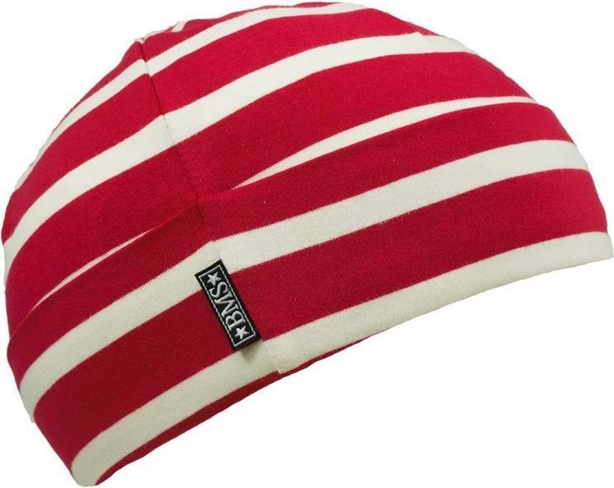 Rood met wit gestreepte muts van BMS M