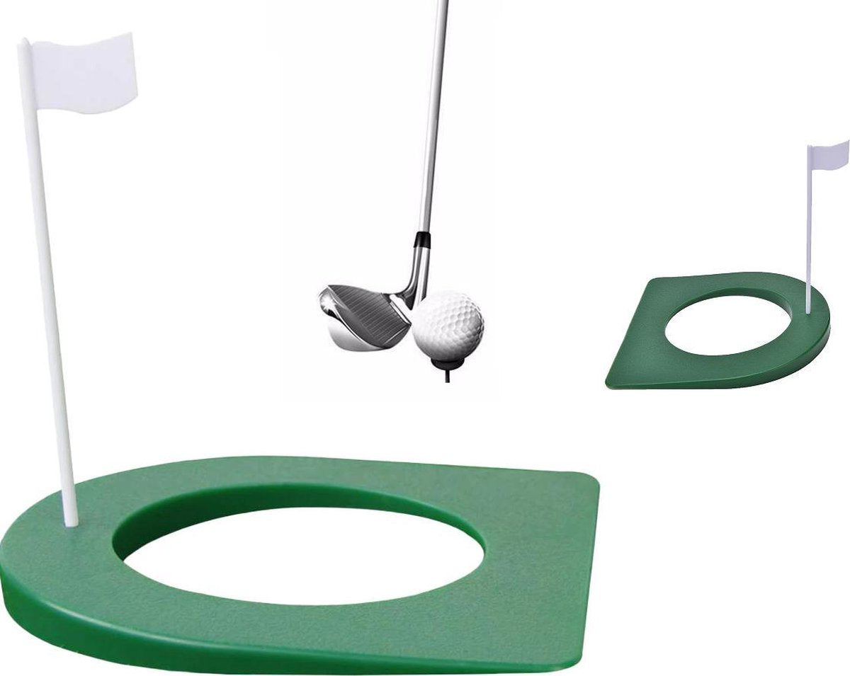 Firsttee - Putting Cup INCLUSIEF vlag - Putting hole - Golf accessoires - Golf sport - Training - Putter - Putten - Cadeau - Golftrainingsmateriaal - Golfset - Trainingsmaterialen - Golfballen - Golfswing - Swing - Practice - Mat - Trolley